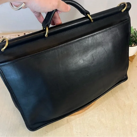 Vintage Coach Court Top Handle Bag 5285 Black USA Turnlock Full Grain Leather - Picture 10 of 16